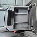 TOPINSTALL Power-Sliding Console Tray Compatible with 2021-2026 Chevy Tahoe/Suburban/GMC Yukon Accessories, Full-Size Armrest Organizer Black (Not for Standard Console with Charging Socket!)