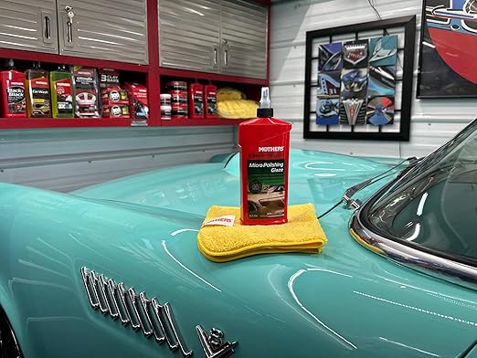 Mothers California Gold Micro-Polishing Glaze, 16 oz. — Ultimate Wax System Step 2, Adds Vibrance, Depth & Clarity to Paint & Clearcoats, Enhances Reflectivity, Especially on Dark Colors (08100)