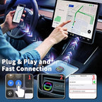 2026 Upgraded Wireless CarPlay Adapter for iPhone, Compact Mini Metal Shell Design Small Size, (New Update) Plug and Play, Fast and Stable Connection CarPlay Adapter for Apple iOS ＆Android (Navy Blue)