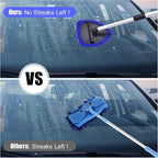 Windshield Cleaner, Car Windshield Cleaning Tool with 3 Reusable and Washable Microfiber Pads and Extendable Handle Microfiber Car Window Cleaner