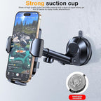 Romuto Phone Holders for Your Car Phone Holder Mount【Super Suction】Cell Phone Mount for Car Accessories for Women Men Windshield/Vent/Dash Truck Stand Desk Mount Clamp Holder for iPhone Samsung Camera