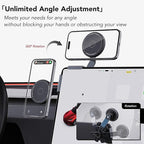 Persevere for Tesla Phone Mount Model 3/Y/S/X, Strong Magnetic Silicone Head, Adjustable Arm Phone Holder, for All Smartphones Models and 2CM Center Screen(Curved Screen Not Supported), Left