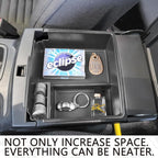 HGWEI Center Console Organizer Compatible with Ford Ranger 2019 2020 2021 2022 2023 XL XLT Lariat Accessories, Armrest Storage Box Secondary Insert Tray, Black
