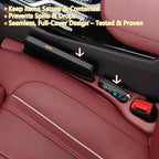 Car Seat Gap Filler Organizer of 2 - No Drop Seat Guard, Universal Car Seat Gap Filler, Durable Non-Slip Material, Easy 10-Second Install for Cars, Trucks & SUV(Red)