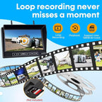 AMTIFO Wireless RV Backup Camera: 1080P HD Rear View Camera with 7″ DVR Split-Screen Monitor,170° Wide-Angle Lens, IR Night Vision, Waterproof IP69, Plug & Play for Furrion Pre-Wired RVs