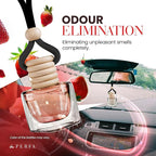Strawberry Vanilla Car Air Freshener | Hanging Car Freshener with Vent Clip | Long Lasting, Slow-Release Aroma Technology, Adjustable Scent Intensity | Scented Automotive Accessories by Perfa
