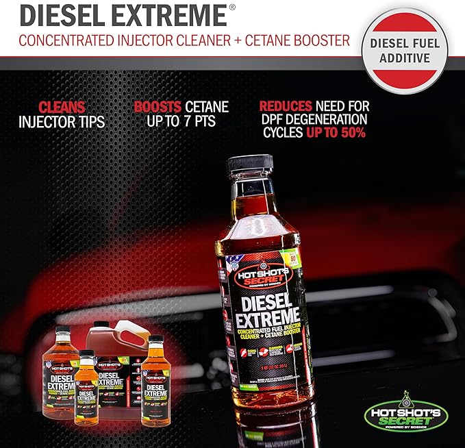 Hot Shot's Secret Diesel Extreme 64 oz – Treats 160 Gallons – Concentrated Diesel Fuel Additive, Fuel System Cleaner and Injector Cleaner, Restores Engine Performance