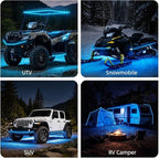 12V Marine Boat LED Light Strip Super Bright, 2 Pack 6.56FT IP68 Fully Waterproof RV Front Cap Lights, Golf Cart Underglow Roof Lights Strip for Truck ATV UTV SUV Car Pickup Trailer, Cuttable, Blue
