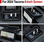 Dashboard Behind Screen (8-Inch) Storage Box for 2026 2025 2024 Toyota Tacoma & 2025 2026 4runner Accessories, Center Console Organizer Tray with Anti-Slid Pad for 4th Gen Tacoma (8 Inch Screen only)