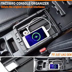TACORBO Center Console Tray Compatible with Nissan Rogue 2014-2020 and Rogue Sport 2017-2022 Accessories, Armrest Secondary Storage Box, Interior ABS Insert Tray, Black