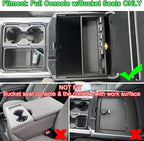 PIMCAR Full Center Console Organizer Tray for 2023-2026 Ford F250 F350 F450 F550 Super Duty, Truck Storage Insert with Non-Slip Pad (Full Console w/Bucket Seats ONLY) Not for Work Surface Console