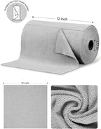 Fantasticlean Microfiber Cleaning Cloth Roll -75 Pack, Tear Away Microfiber Towels, 12" x 12", Reusable, Washable, Scratch Free, Ultra Absorbent Dishcloth for All-Around Cleaning Supplies (Grey)