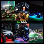 4 Pods RGB LED Rock Lights Kit, Underglow Multicolor Neon Light Pod with Bluetooth App Control, IP68 Waterproof High Brightness Dynamic Music Mode Wheel Well Light for Truck ATV UTV RZR SUV Golf Cart