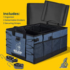 Seal Skin Covers Trunk Organizer for SUV, Car & Truck - Premium Heavy Duty & Collapsible with 3 Adjustable Size - Lightweight & Portable Storage Organizer - Easy to Use & Install in Any Vehicle - Blue