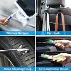AUTODECO 40Pcs Car Wash Detailing Kit Cleaning Kits with Foam Gun Sprayer Vacuum with Long Cord Drill Brush Large Wash Mitt Towels Complete Interior Exterior Car Washing Supply Set Black