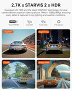 Vantrue N2X 2.7K Dash Cam Front and Inside, 5G WiFi Dual Dash Camera for Car with HDR IR Night Vision, STARVIS 2, GPS, 2.5K/60FPS, G-Sensor, 24/7 Parking Mode, Voice Control (Renewed)