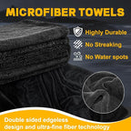 2-Pack Double Sided Car Drying Towel(28"x36"),1600 GSM Super Absorbent Microfiber Drying Towels for Cars,Streak-Free,Scratch-Free,No Water Spots,Machine Washable