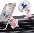 for MagSafe Car Mount Magnetic Phone Holder for Car [2026 Upgraded 22X Magnets & Double-Hooks] Phone Holders for Your Car Stand for Dashboard Vent GPS for iPhone 17/16/15/14/13 Android-Pink