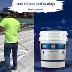 100% Silicone Roof Coating for RVs, Campers & Flat Roofs - Waterproof Seal for Leaks, Cracks & Seams - Ponding Water Resistant - 4.75 Gallon White