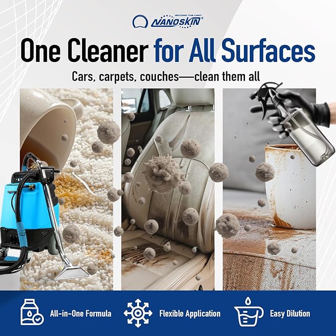 Nanoskin EXTRACTOR SHAMPOO Low Foaming Carpet Cleaner 5 Gallons - Machine Use Upholstery Cleaner, Stain Remover & Odor Eliminator on Rug Car Upholstery Carpets | For Automotive, Home, Office & More