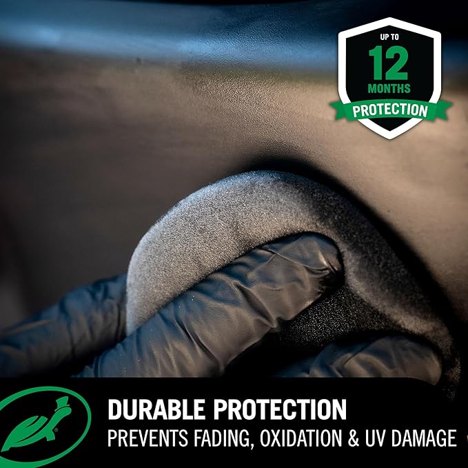 Turtle Wax Hybrid Solutions Graphene Acrylic Black Trim Restorer, Revives Exterior Car Plastic to Like New Condition, Won't Wash Off, Superior UV Protection, 10 fl oz