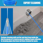 Dryer Vent Cleaner Kit - 32ft Pressure Hose + 1/4 Air Quick Connect + 2 Jetter Nozzle for Powerful Lint Removal, Fire Hazard Reduction & Energy Savings – Ideal for Cleaning Long Dryer Ducts