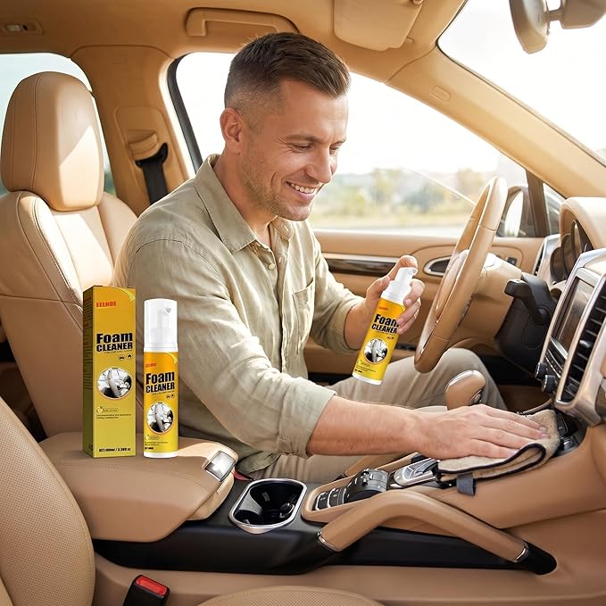 Car Interior Foam Cleaner, Multi-Purpose Stain Remover for Car Seats, No-Wash Foam Cleaner for Vehicle (2 Pack, 6.8 Fl Oz)