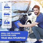 Tallew 12 Pcs Microfiber Towels for Cars, 800 GSM Plush Drying Cleaning Cloth Bulk, 16 x 16 Inch Thick Absorbent Wash Detailing Towels for Car Polishing, House, Kitchen Cleaning(Gray and Blue)