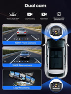 INNOVV V2 10.3 Inch Wireless CarPlay & Android Auto HD IPS Touch Screen 1920x720, Universal Fit, Plug and Play, Mirror Link, GPS, Loop Recording, Siri & Google Assistant, Adjustable Magic Stand