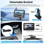 Rimoody 4.3'' HD IPS Screen Wireless Backup Camera, Digital Stable Signal, DIY Guide Lines, IP68 Waterproof, Night Vision, Wide Angle, Rear View Camera for Car/Truck/Pickup/SUV/Van/RV - Plug and Play