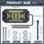 20 Pods Pure White Rock Lights 6000K Pure White 27 LEDs Super Bright LED Underglow Neon Light, 10m Extension Wire, IP68 Waterproof for Trucks Pickup SUV UTV ATV RZR Car Boats