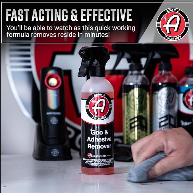 Adam's Polishes Goo & Adhesive Remover - Non-Toxic Goo, Bumper Sticker, Decal, Glue, Tree Sap, Permanent Marker, Crayon, Etc. Cleaner For Outdoor & Indoor Use