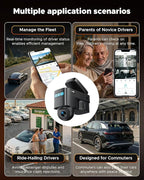 Volam 4G LTE Cellular Dash Cam with Live Streaming & GPS Tracking - Dual Car Security Camera with Remote Live View,Cloud Storage,AI Motion Detection,Sentry Mode, Anti-Theft Protection for Vandalism