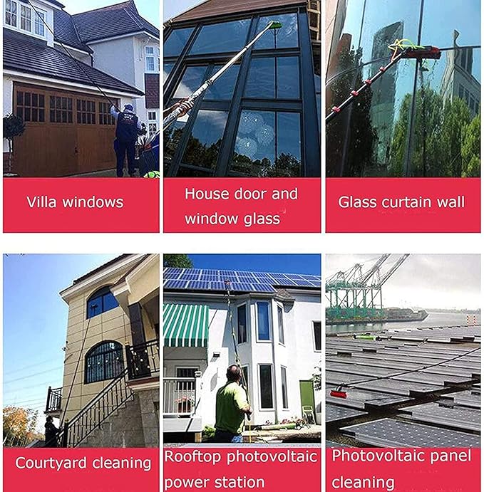 Extendable Window Cleaning Brush with Water Fed 7.2M Pole for Conseatory Roof Solar Panel & Truck Cleaning Perfect for HardtoReach Areas.