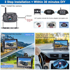 HD 1080P 7 inch RV Wireless Backup Camera: 15-Min Easy Install Clear Night Vision 4 Channels Recording Touch Key Monitor Rear View Camera for Furrion Pre-Wired RVs Travel Trailers Camper Truck