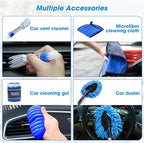 25PCS Car Cleaning Kit, Car Detailing Kit Interior with High Power Handheld Vacuum Cleaner, Windshield Cleaner, Cleaning Gel, Professional Auto Accessories for Men, Women