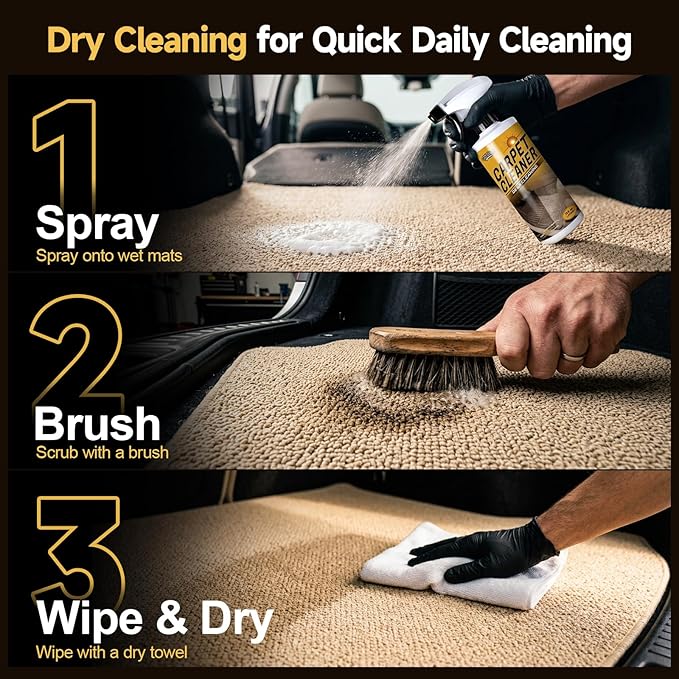 toretark Instant & Powerful Carpet Cleaner Spray, Stain Remover for Seats, Fabric & Floor Mats, Upholstery Cleaner Removes Tough Stains, pH Balanced, Minimal Residue, 16 fl oz