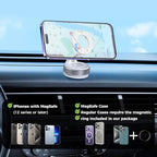 Vacuum Magnetic Phone Holder for Car 360° Adjustable Magsafe Car Mount - Compatible All Smart Device Phone Mount, Secure GPS & Call, Magsafe Accessories & Car Stuff (White)