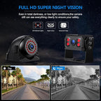 4K RV Backup Camera System 10.1" Quad Split Touchscreen Monitor 4 1080P HD Rear Side View Cameras DVR Recording Bluetooth Music USB Video Play IP69 Waterproof Night Vision for RV Truck Trailer
