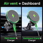 Qifutan for 15W Magsafe Car Charger Fast Charging Automotive Ultra Magnetic Car Phone Holder Dashboard Vent Wireless Car Charger Fits for iPhone 15 14 13 12 Pro Max Android Smartphone