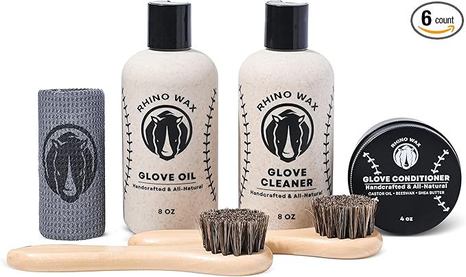 Rhino Wax - Baseball Glove Conditioner Kits - Clean, Condition, and Maintain Your Baseball Glove with one of Our 3 Maintenance Kits - Protect Your Mitts - Proudly Made in USA (Not China)