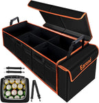 Large Trunk Organizer with Cooler, 3 Compartments SUV Cargo Organizer, Portable Trunk Organizer for suv,car,truck,rv,jeep(black)