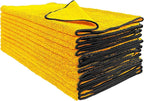 Detailer's Preference Dual Pile 400 GSM Microfiber Towels with Black Trim, All-Purpose Terry Weave Cleaning Cloths for Auto, Home, Boat, Scratch-Free & Reusable, 16x24 Inches, 12-Pack