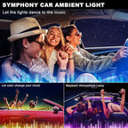 Acrylic Interior LED Strip Light With Wireless APP, RGB 18 in 1 With 175 Inches 600 LEDs Fiber Optic Ambient Lighting Kits for Car, 16 Million Colors Sound Active Function