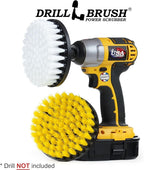 Drill Brush - 5-inch Spin Brush Cleaning Kit - Calcium, Mineral Deposits, Soap Scum, Rust - Hard Water Stain Remover - Grout Cleaner - Shower Curtain - Bath Mat - Bathroom Accessories - Shower Door