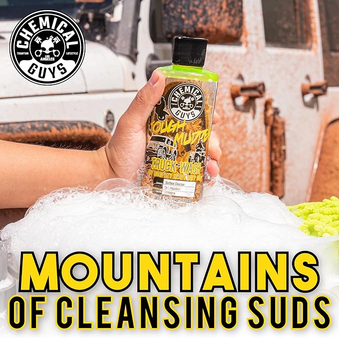 Chemical Guys Tough Mudder Foaming Truck, Off Road, ATV and RV Heavy Duty Wash Soap, (Works with Foam Cannons, Foam Guns or Bucket Washes), 2 x 16 fl oz, Lemon Scent - CWS2021602