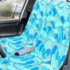 Hahafelt 2 Pack Car Seat Towel Covers with Storage Bag, 63 x 32 Inch Universal Non Slip Waterproof Sweat Protector for Car Truck, Gym Swimming Running, Machine Washable (Waves)