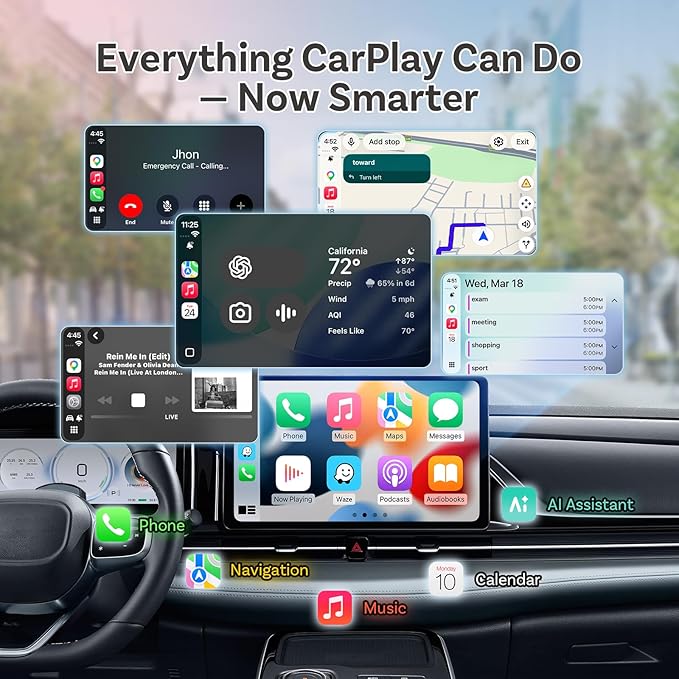OTTOCAST 2026 Upgrade Mini Cube 3.0, 2-in-1 Wireless CarPlay & Android Auto Adapter, Plug & Play Dongle, Fast Auto-Reconnect, Dual-Band 5Ghz, for Cars with Wired CarPlay & Android Auto