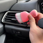 Car Detailing Brush, Soft Bristle Cleaning Brush, Scratch-Free Auto Duster Tool for Dashboard, Air Vents, Leather & Interior Cleaning (Pink)
