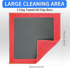 2 Pack Clay Towel Auto Detailing 12 x 12 Inch Fine Grade Clay Bar Towel for Car Detailing Microfiber Car Cloth Cleaner for Cleaning & Release of Paint Contaminants, Red